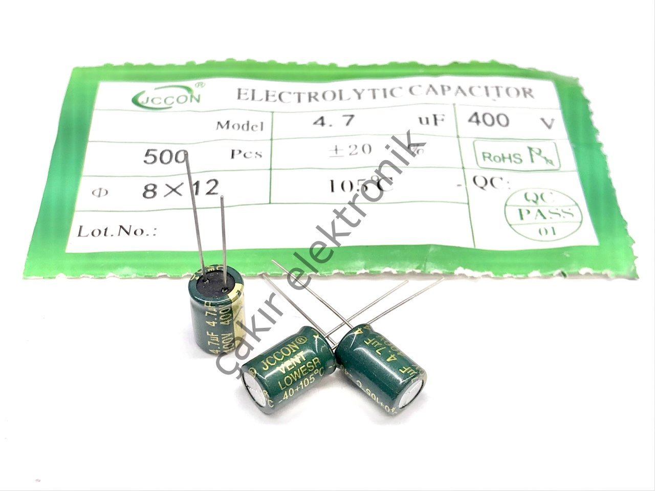 4.7UF 400V -4,7UF 400V  - 4.7MF 400V - 4,7MF 400V   8X12MM KONDANSATÖR 10 ADETTİR