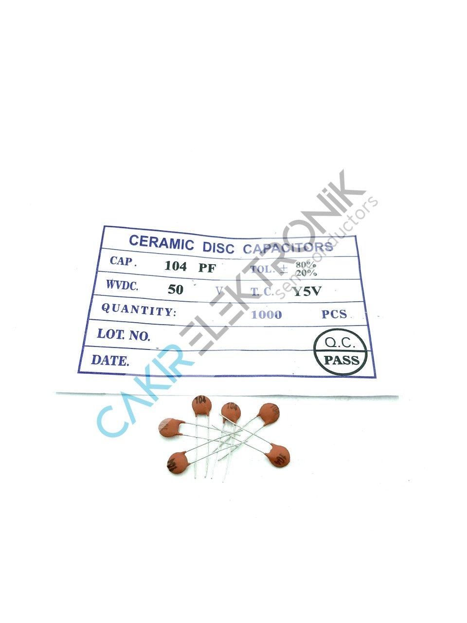 100NF - 50V. - 104PF - 104 PF - 0,1MF  - MERCİMEK KONDANSATÖR 25 ADETTİR