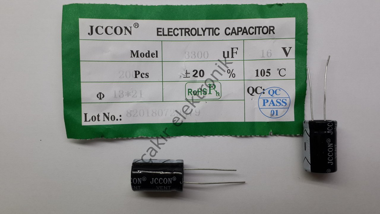 3300MF 16V  3300UF 16V  13X21 MM 105C° 10 ADETTİR