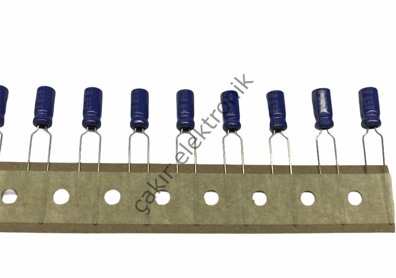 100MF 6,3V. , 100MF 6.3V. , 5X11MM KONDANSATÖR 10 ADET