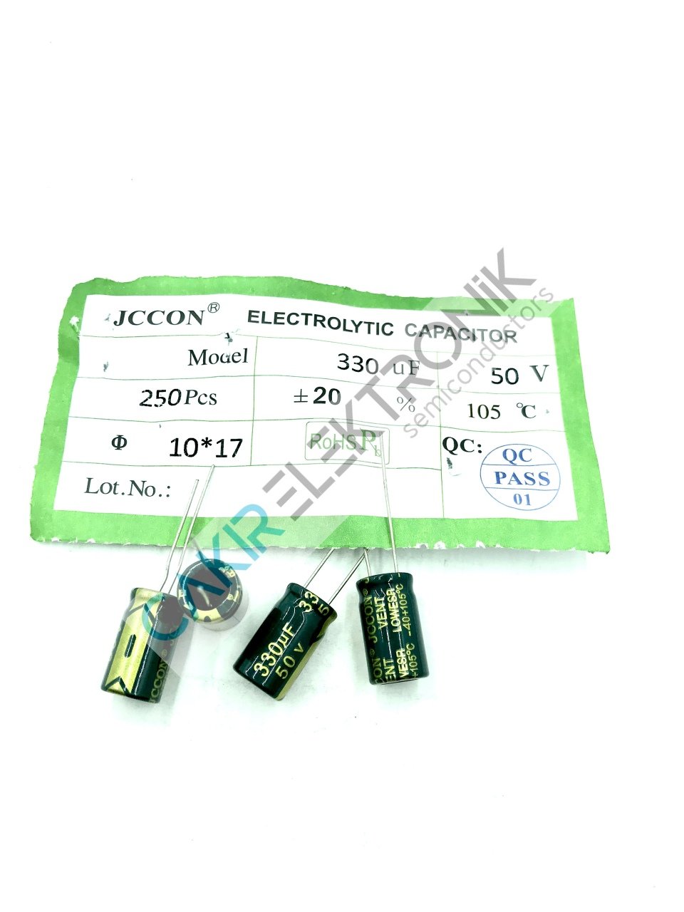 330MF - 330UF  50V 10X17MM KONDANSATÖR 10 ADETTİR