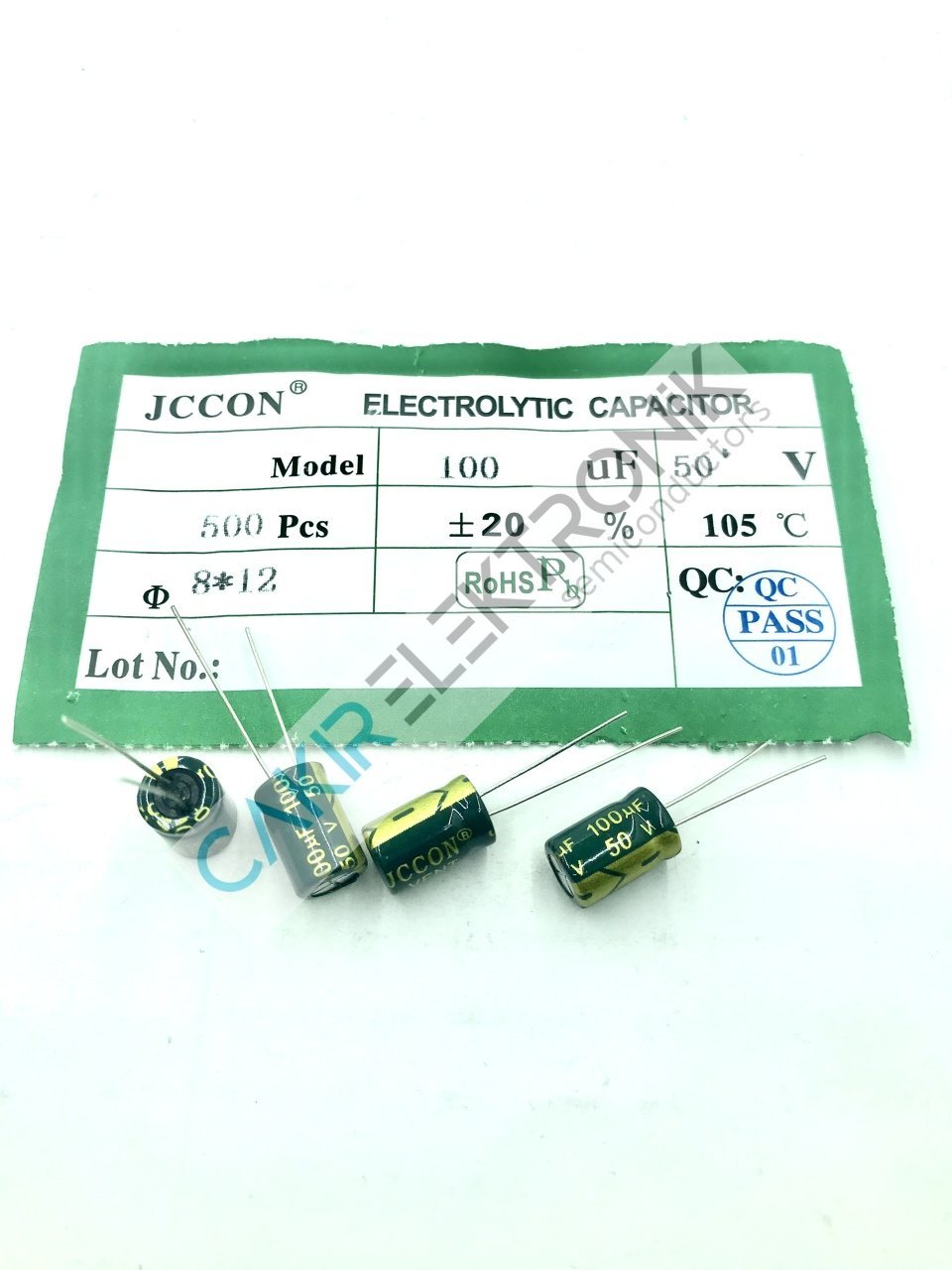 100MF 50V , 100UF 50V 8X12MM KONDANSATÖR 10 ADETTİR