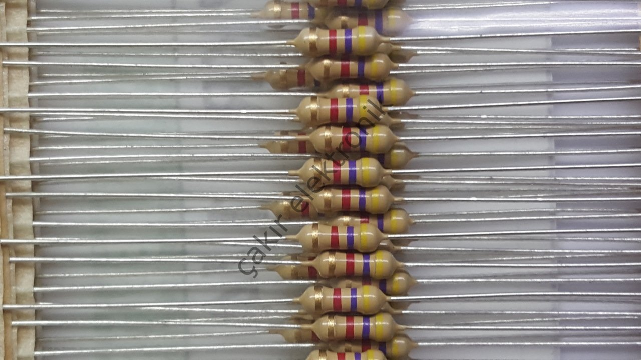 4,7K - 4.7 KOHM - 4K7  - 1/4 DİRENÇ - CF1/4 4,7KΩ; 0.25W; ±5%; Ø2.3x6mm; Leads: axial 50 ADETTİR