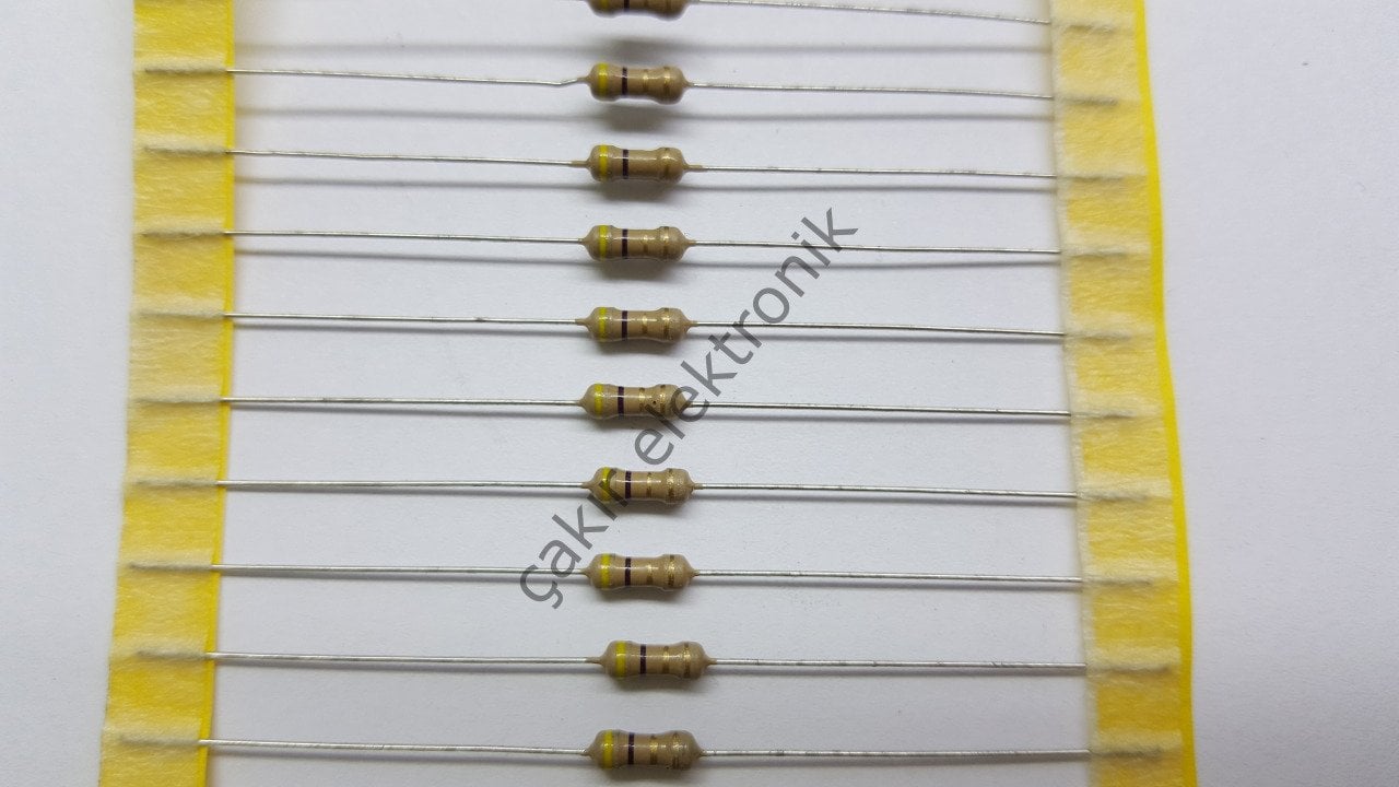 4.7R - 4R7 - 4,7R - 4,7 OHM  - 1/4 DİRENÇ - CF1/4 4,7Ω; 0.25W; ±5%; Ø2.3x6mm; Leads: axial 50 ADETTİR