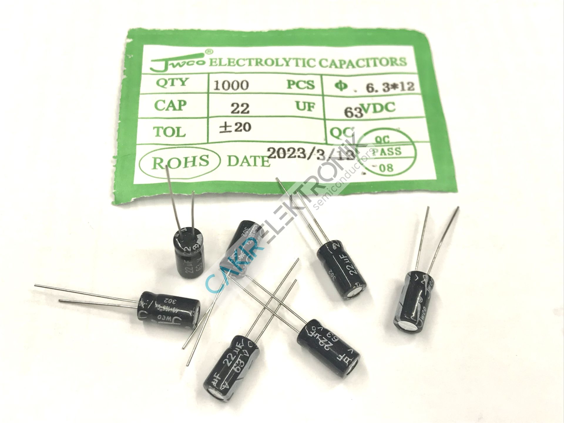 22MF 63V - 22UF 63V    6.3X12MM KONDANSATÖR 10 ADETTİR