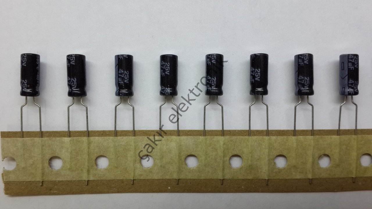 47MF 25V - 47UF 25V    5X11MM  KONDANSATÖR 10 ADETTİR