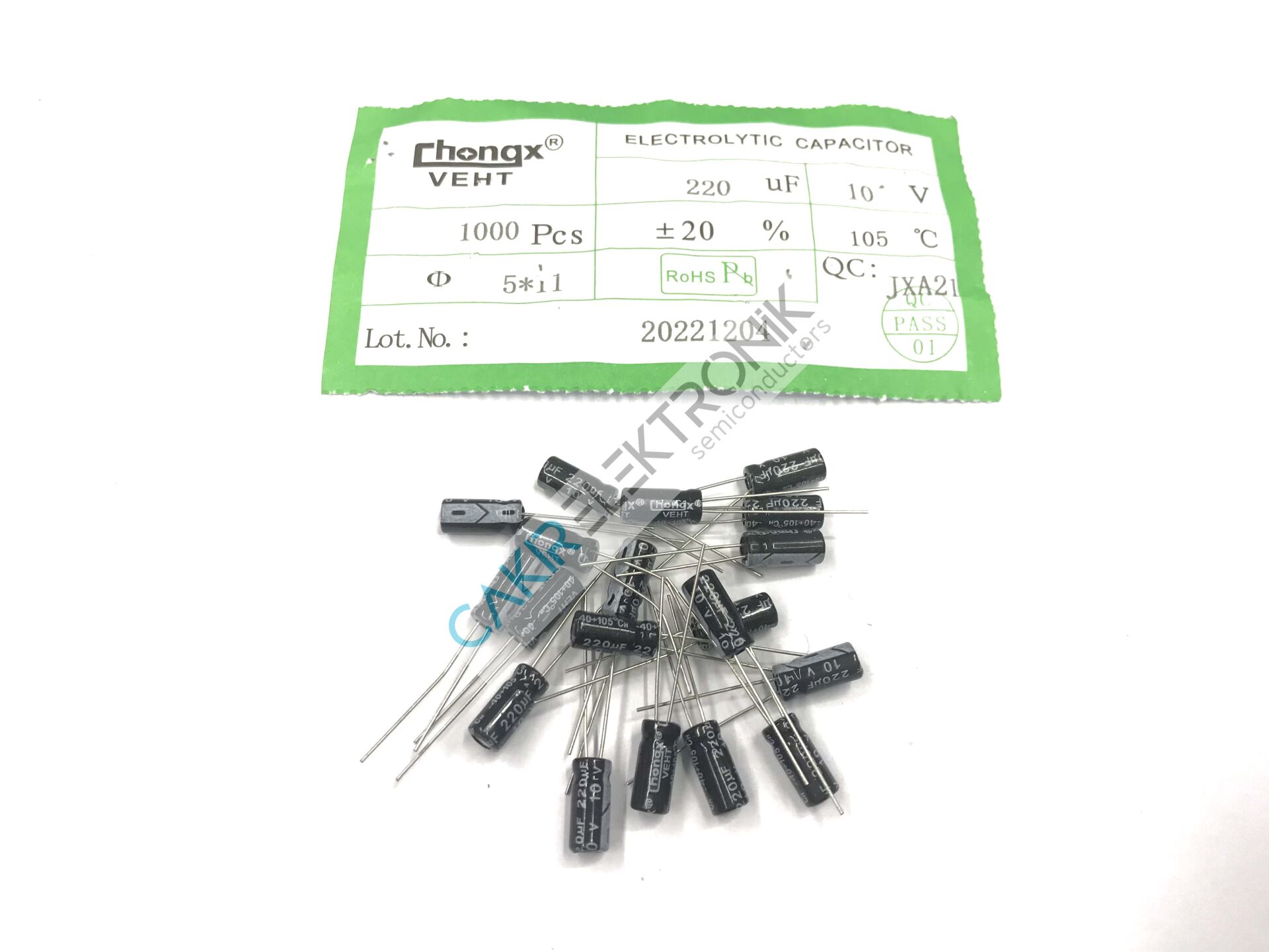 220MF 10V- 220UF 10V. 5X11MM KONDANSATOR 10 ADETTİR