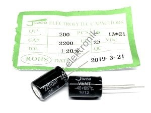 2200MF 25V ; 2200UF 25V 13X20MM KONDANSATÖR 10 ADETTİR