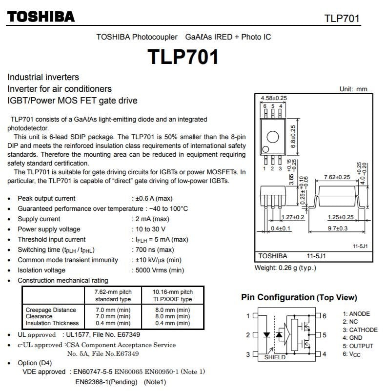 P701 оптрон схема включения
