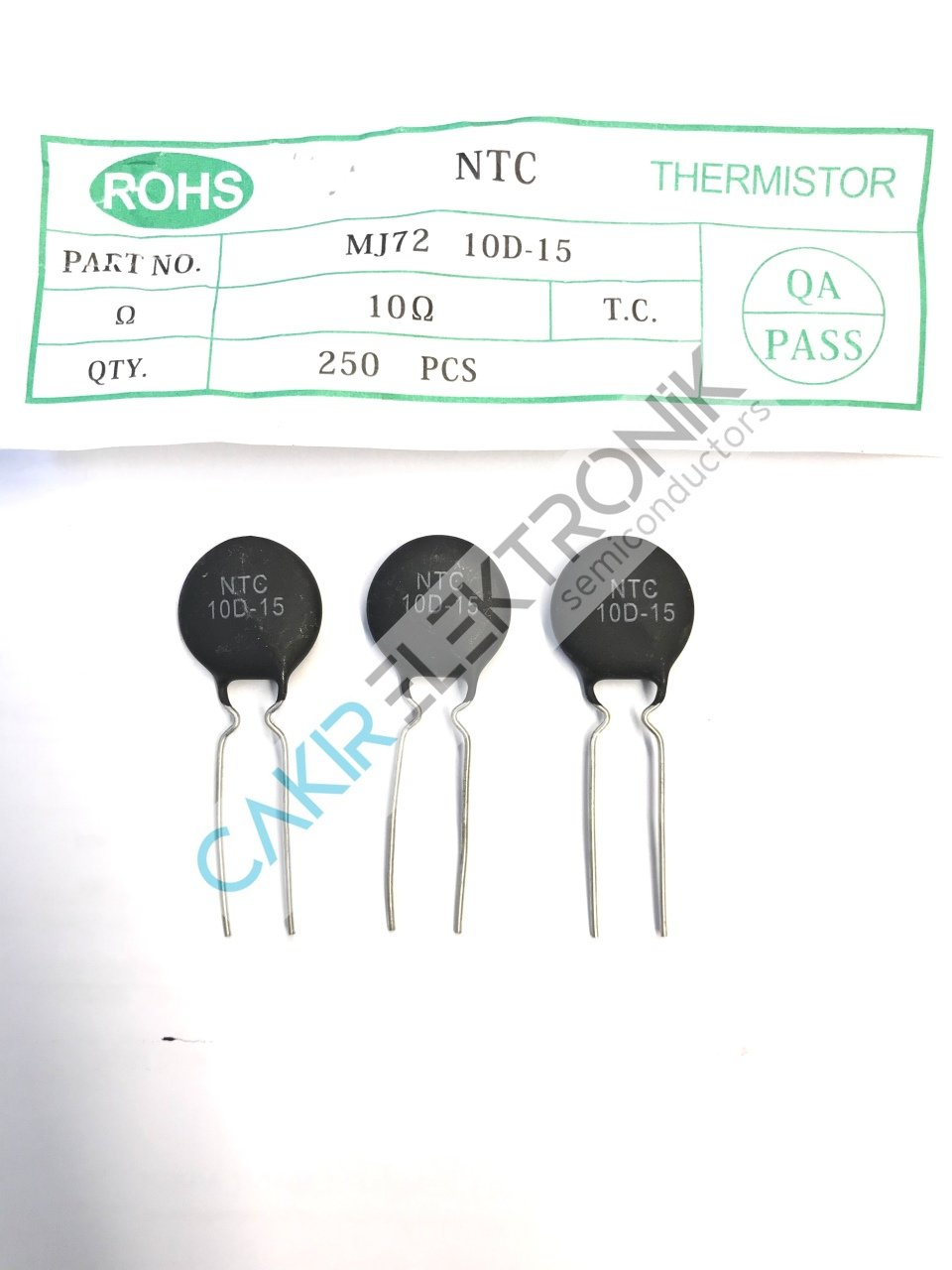 NTC 10D-15  - 10D-55 - 10R - 10 OHM  15MM.  NTC