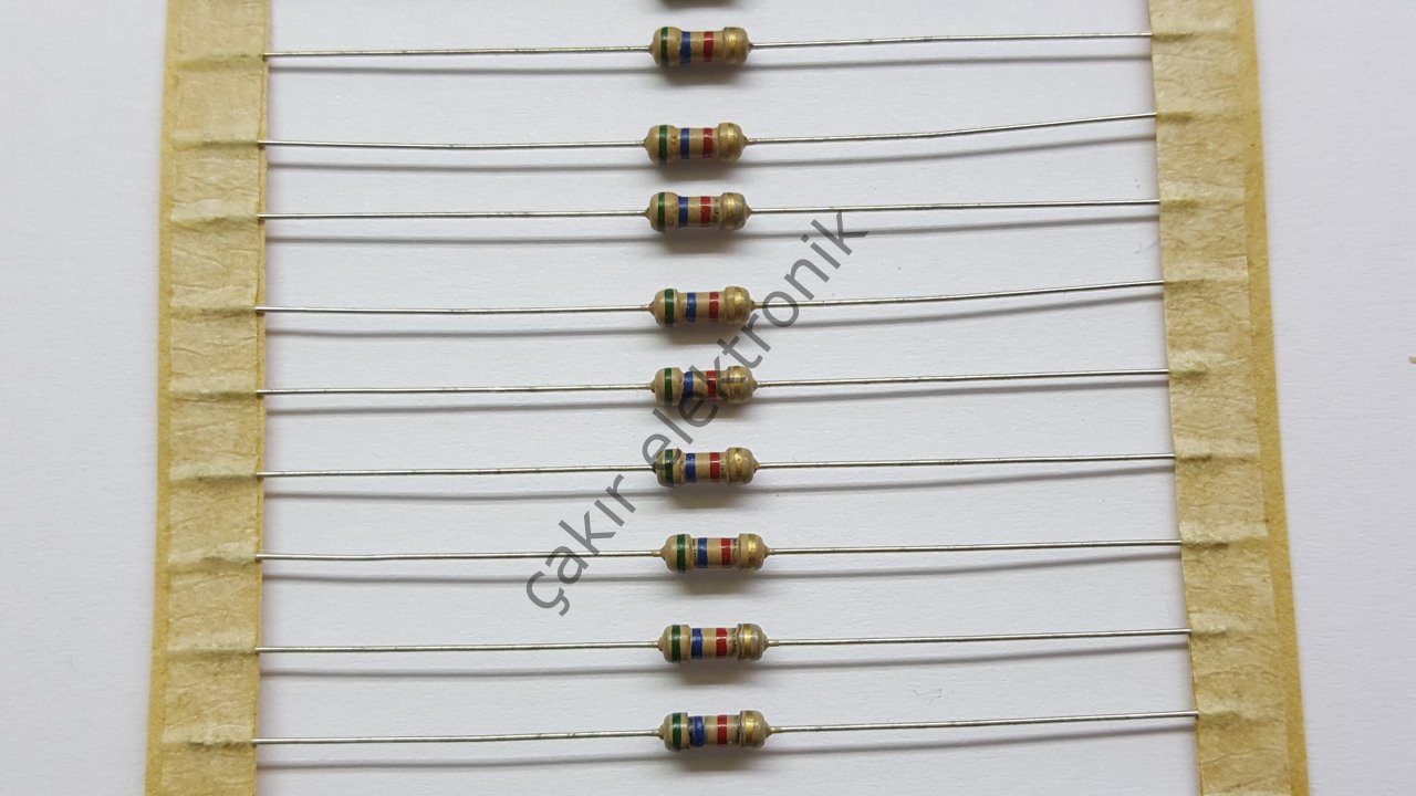 5.6K - 5,6 KOHM - 5K6 - 5,6K - 1/4 DİRENÇ - CF1/4 5,6KΩ; 0.25W; ±5%; Ø2.3x6mm; Leads: axial