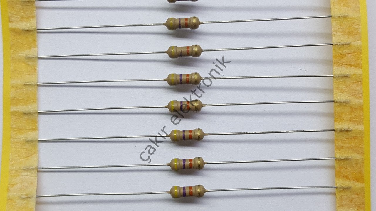 47K - 47 KOHM - 47KR -  1/4 DİRENÇ - CF1/4 47KΩ; 0.25W; ±5%; Ø2.3x6mm; Leads: axial 50 ADETTİR