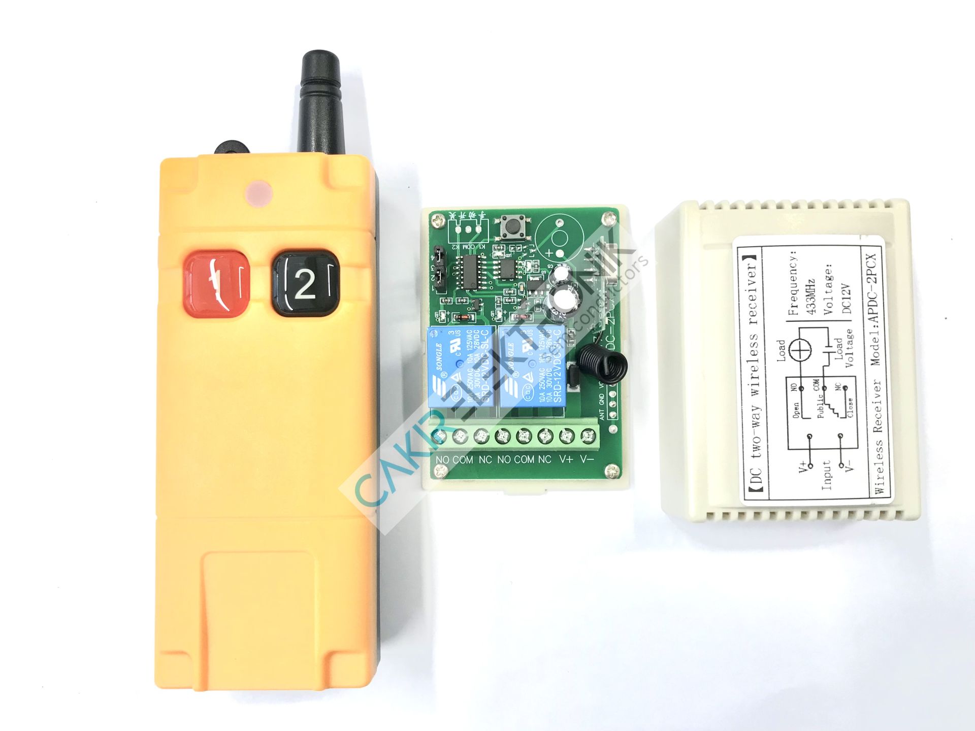 2 KANAL VİNÇ KUMANDASI ( SET ) ALICI VERİC IP65 , 433,92MHZ , 2 TUŞLU VİNÇ KUMANDASI , CRANE REMOTE CONTROL
