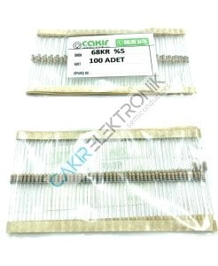 68K - 68KR - 68 KOHM  - 1/4 DİRENÇ - CF1/4 68KΩ; 0.25W; ±5%; Ø2.3x6mm; Leads: axial 100 ADETTİR