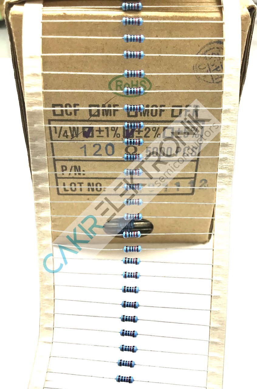 120R - 120 OHM -  1/4 DİRENÇ %1 METAL FİLM 100 ADETTİR