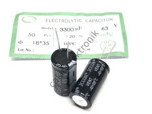 3300MF 63V , 3300UF 63V  18X35 MM KONDANSATÖR 105C°