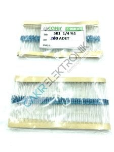 5.1K -  5,1KR - 5.1KR - 5K1 -  KOHM -  1/4 DİRENÇ %1 METAL FİLM  ,  CF1/4 5,1KRΩ; 0.25W; ±1%; Ø2.3x6mm; Leads: axial