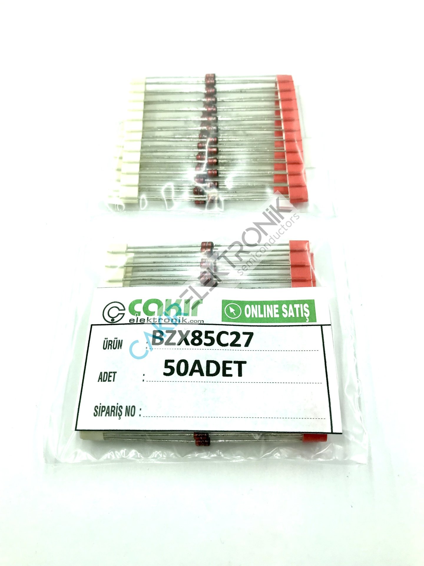 27V ZENER BZX85C27 -  ZPY27 - 27V  1WATT ZENER 1,3W