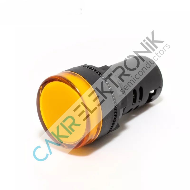 PANO TİPİ 22MM SİNYAL LAMBASI  220VAC ÇAP22MM SARI , PANO TİP AYDINLATMA  , PANO LED AYDINLATMA