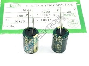 4700MF 25V -  4700UF 25V  - 16X25 MM KONDANSATÖR