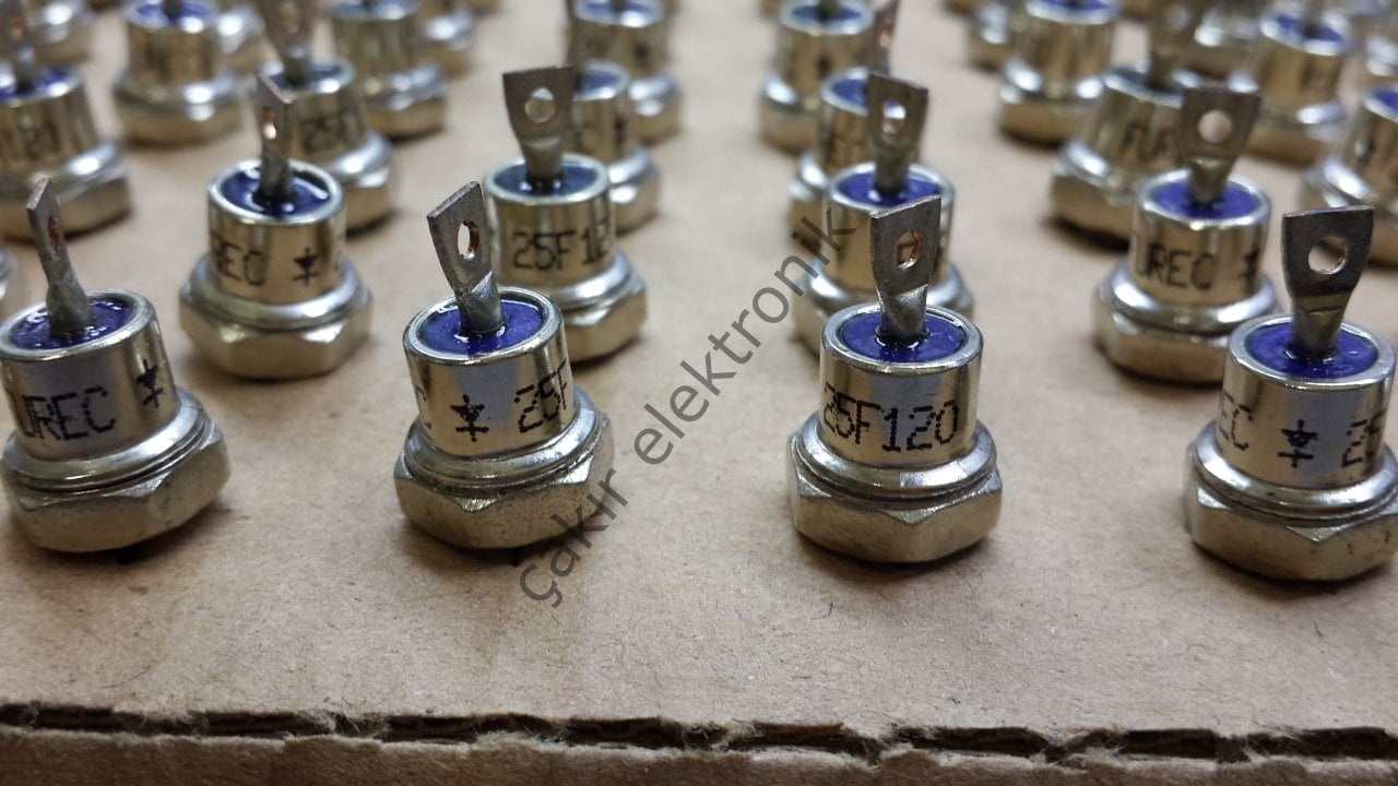 25F120 DİYOT  - 25A.1200V - DO-203AA - 25amper vidalı diyot - DO-4 - KATOT ŞASE