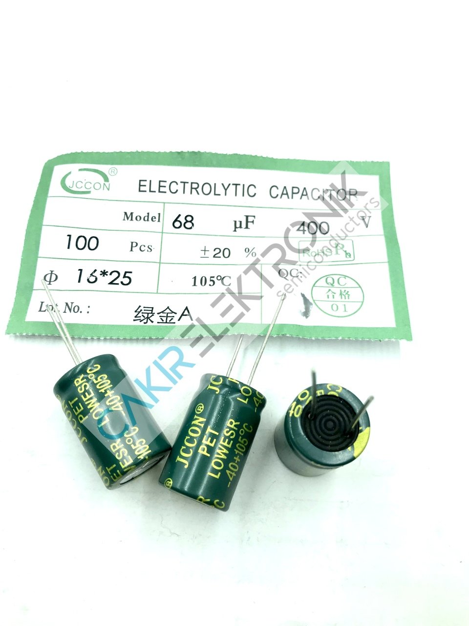 68MF 400V - 68UF 400V -  16X25MM KONDANSATÖR