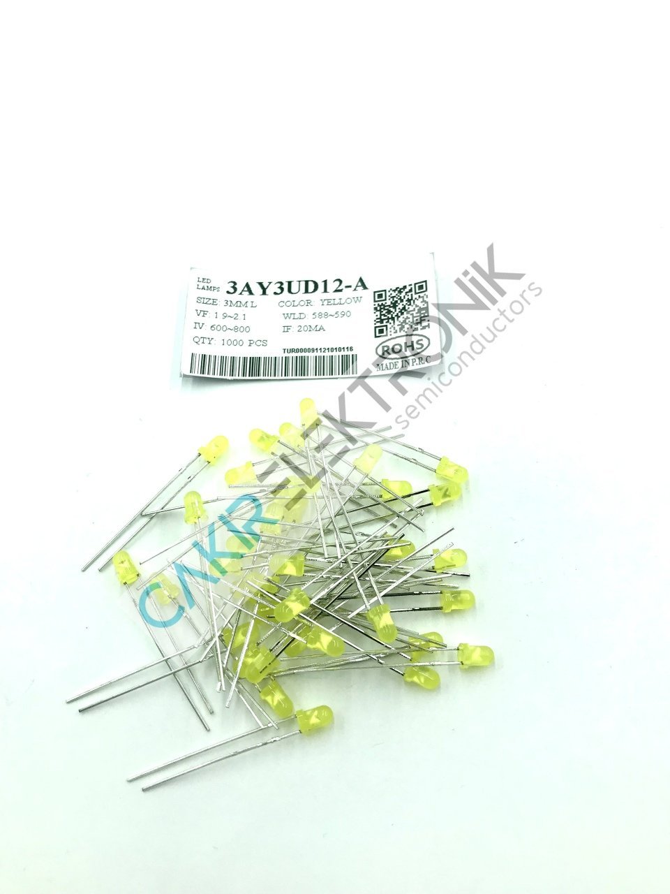 3AY3UD12-A  - 3MM SARI LED - SARI LED 100 ADETTİR