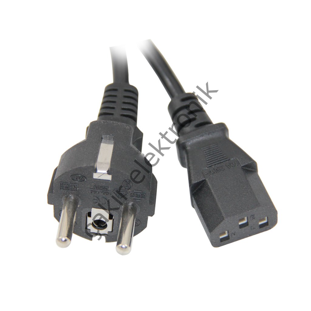 POWER KABLO DÜZ ERKEK DÜZ DİŞİ 220VOLT