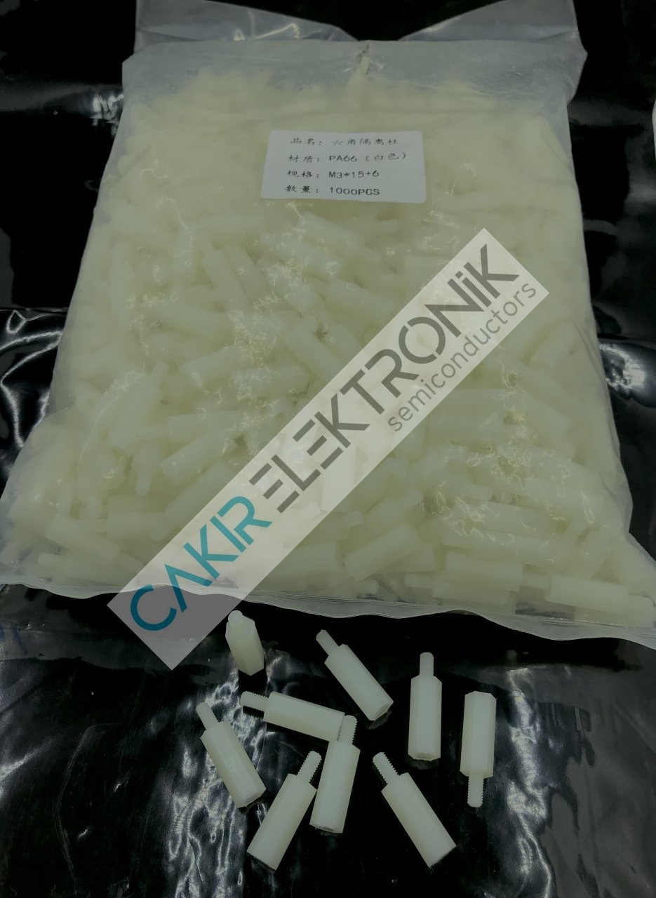 M3X15+6 YÜKSELTME PA66  ERİME ISISI 268C°  P-SCREW M3X15+6 10 ADETTİR