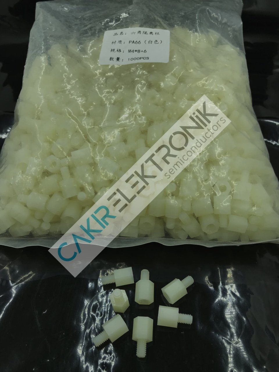 M4X8+6 YÜKSELTME PA66  ERİME ISISI 268C°  P-SCREW M4X8+6 10 ADETTİR