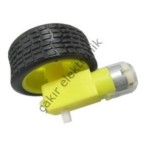 3V / 6V 250 RPM MOTOR VE TEKERLEK 3-6V 250RPM MOTOR VE TEKERLEK SETİ , Arduino 6V 250 Rpm DC Motor  ÇİFT  ŞAFT ARDUINO MOTOR ARDUINO  WHEEL