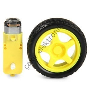 3V / 6V 250 RPM MOTOR VE TEKERLEK 3-6V 250RPM MOTOR VE TEKERLEK SETİ , Arduino 6V 250 Rpm DC Motor  ÇİFT  ŞAFT ARDUINO MOTOR ARDUINO  WHEEL