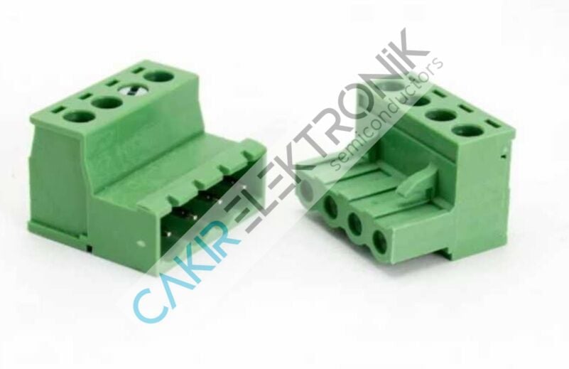 KABLO BİRLEŞTİRİCİ 4LÜ - 4LÜ KLEMENS - 4 Pin 5.08mm Kablo Tip Geçmeli Yeşil Klemens 90 Derece