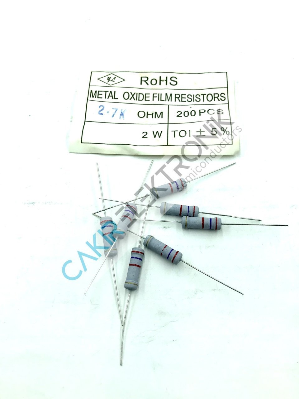 2.7KR - 2.7 KOHM - 2K7 - 2.7KΩ - 2,7KR - 2,7 KOHM -  2,7KΩ 2WATT DİRENÇ %5