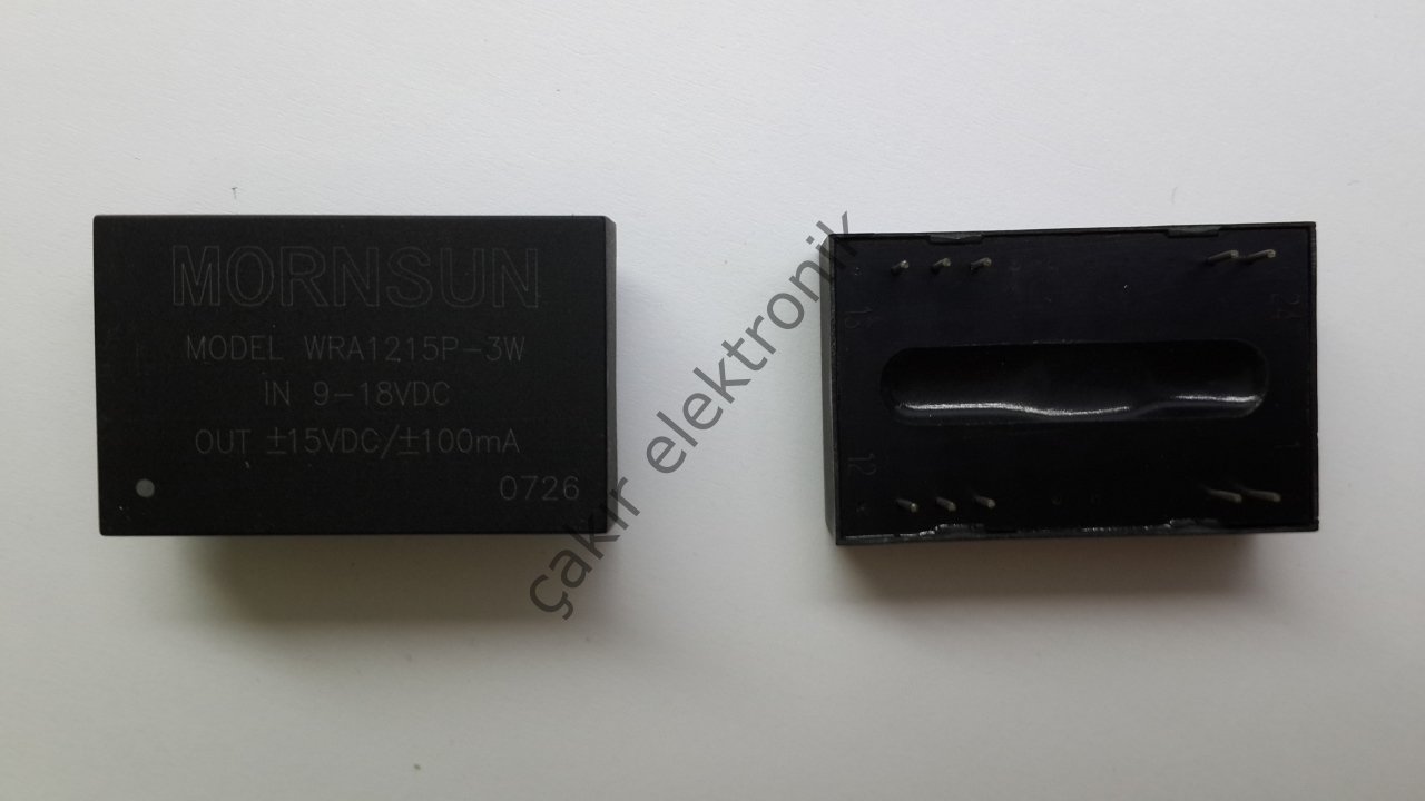 WRA1215P-3WR2 - İNPUT 9-18V.  OUTPUT +-15V.  100MA  DUAL 30V.