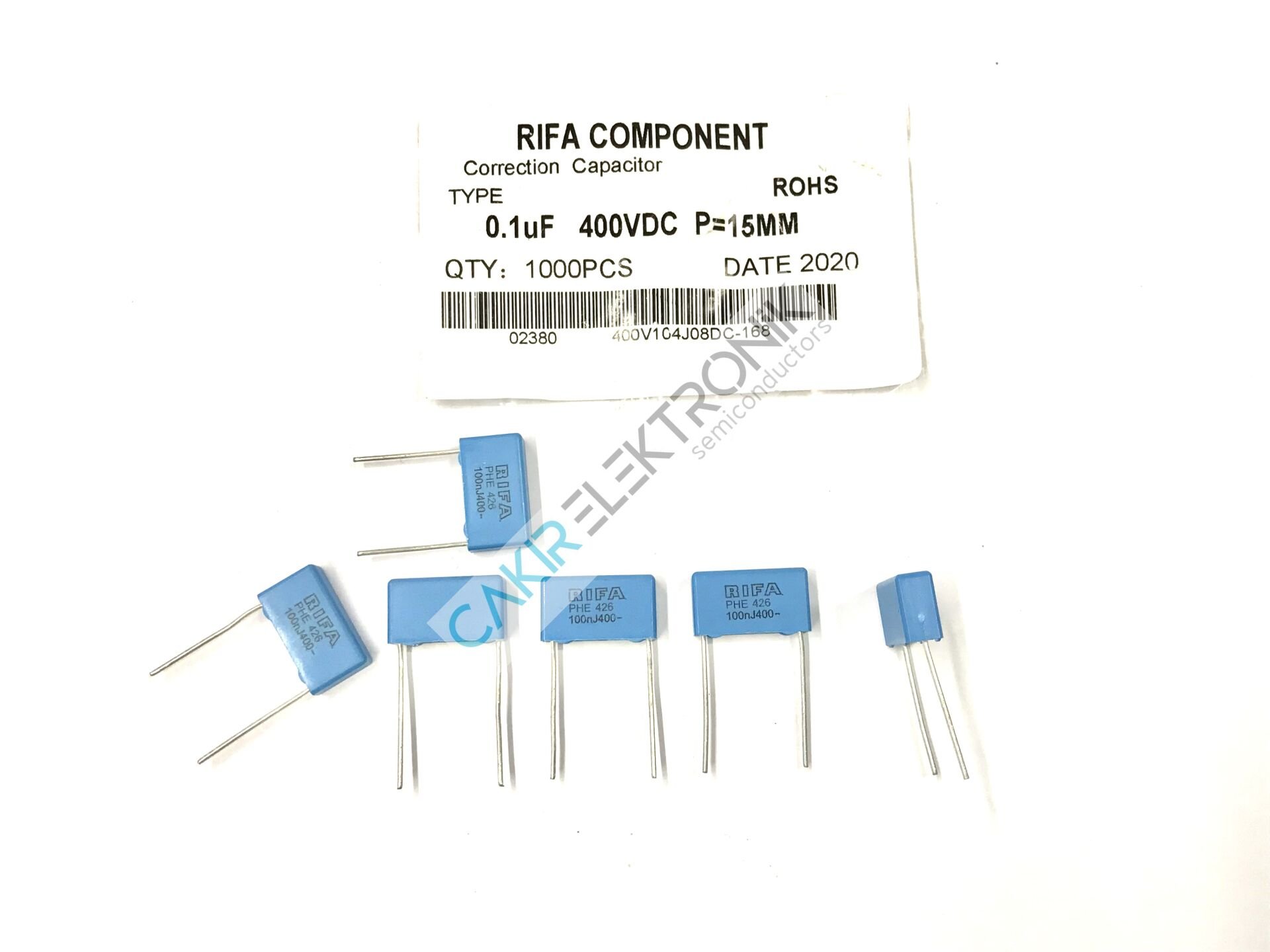 100NF 400V- KONDANSATÖR -  100NJ400 - 0.1UF 400V - 5X17MM.  H 9MM.