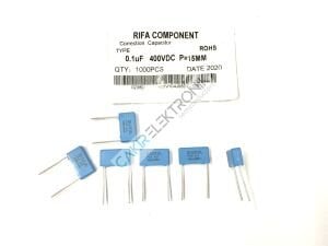 100NF 400V- KONDANSATÖR -  100NJ400 - 0.1UF 400V - 5X17MM.  H 9MM.