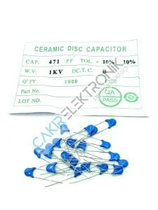 1KV 471PF- 470PF 1000 V [ 471 1KV ] Yüksek gerilim seramik disk kondansatör