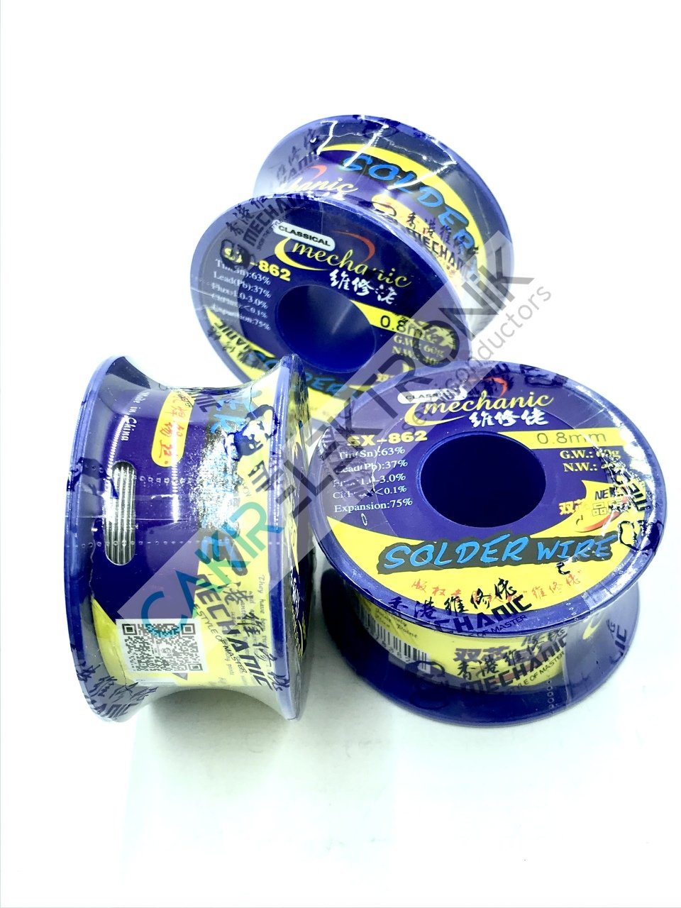 MECHANIC LEHİM TELİ  , MECHANIC SOLDER WIRE  0.80 MM. 60GR. SX-862-60G-0.8MM   SN:%63  PB:%37 FLUX:%1-3