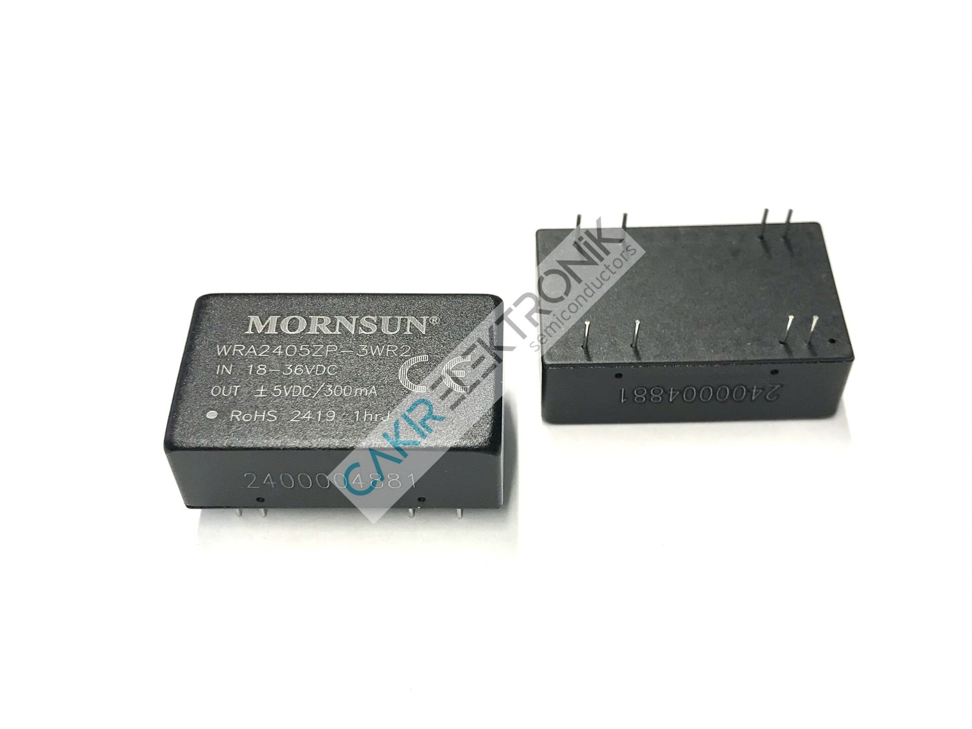 WRA2405ZP-3WR2 - İNPUT 18-36V.  OUTPUT +-5V.  300MA  DUAL10V.