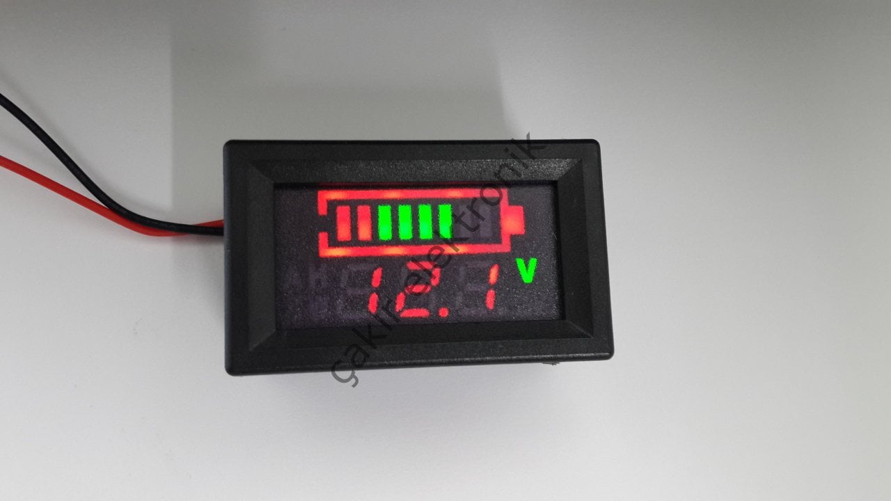 V27D09 - AKÜ GÖSTERGESİ - YÜZDE - LED BAR - VOLT GÖSTERGE  12 V.