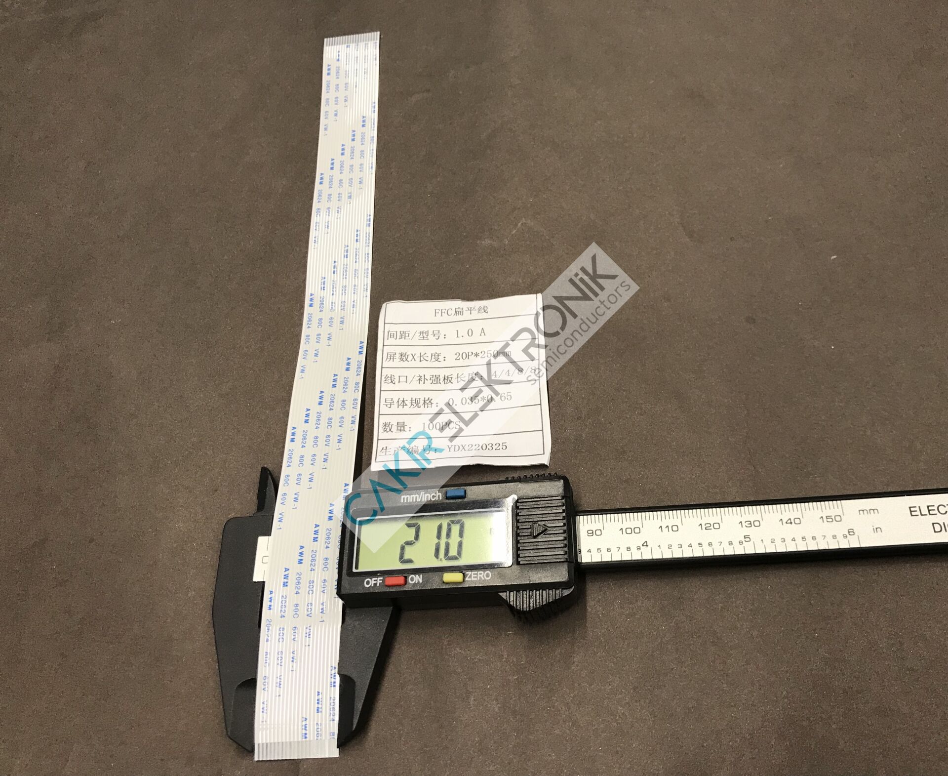 1MM , 20P 250MM (20PIN 25CM)FFC/FPC flexible flat cable , film kablo