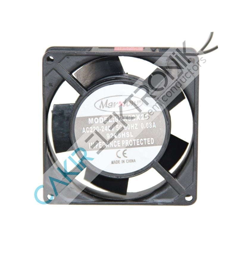 92X92X25 MM - 92cm fan , 220V AC 0,08A METAL FAN