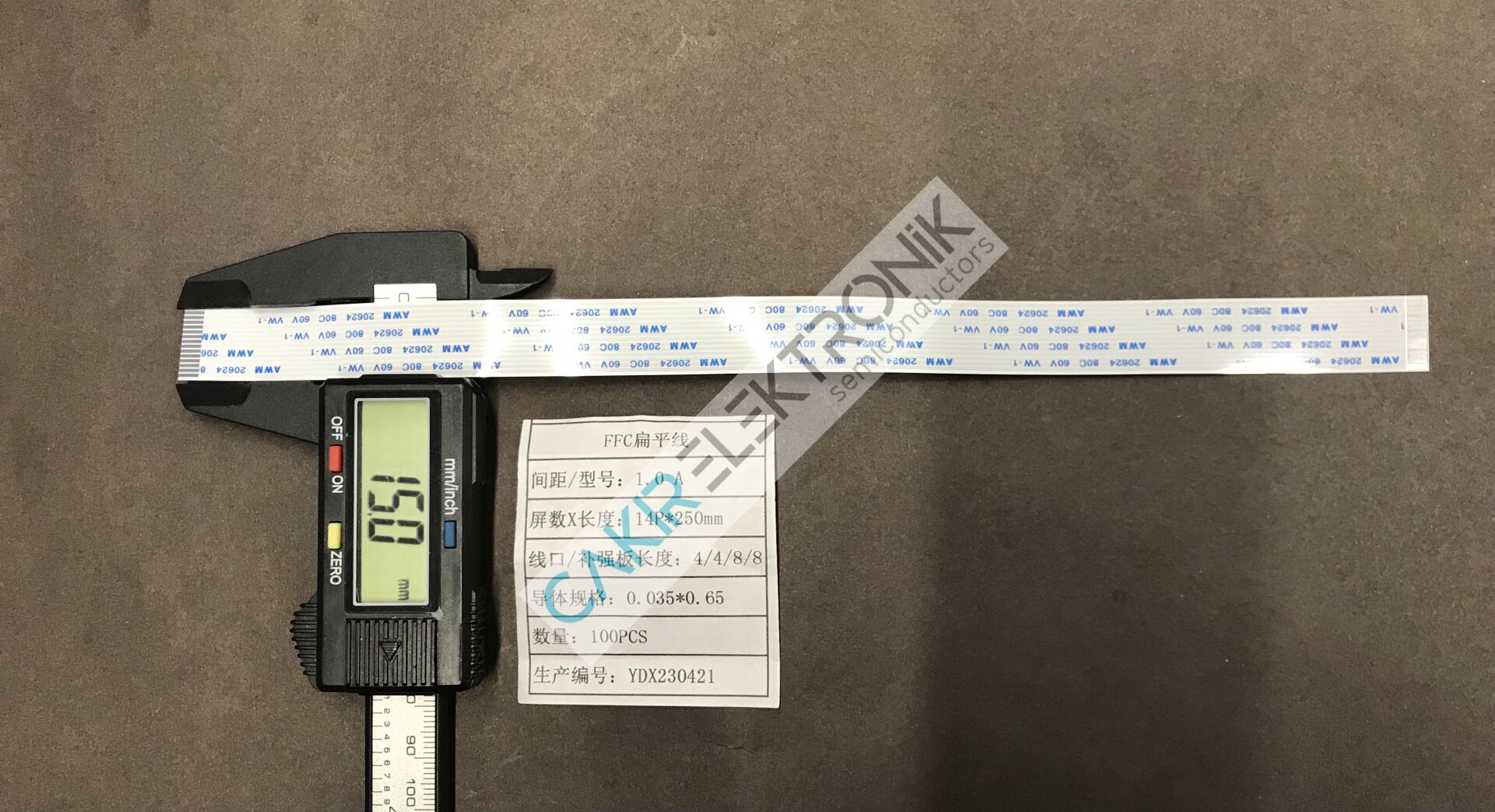 1MM , 14P 250MM (14PIN 25CM)FFC/FPC flexible flat cable , film kablo