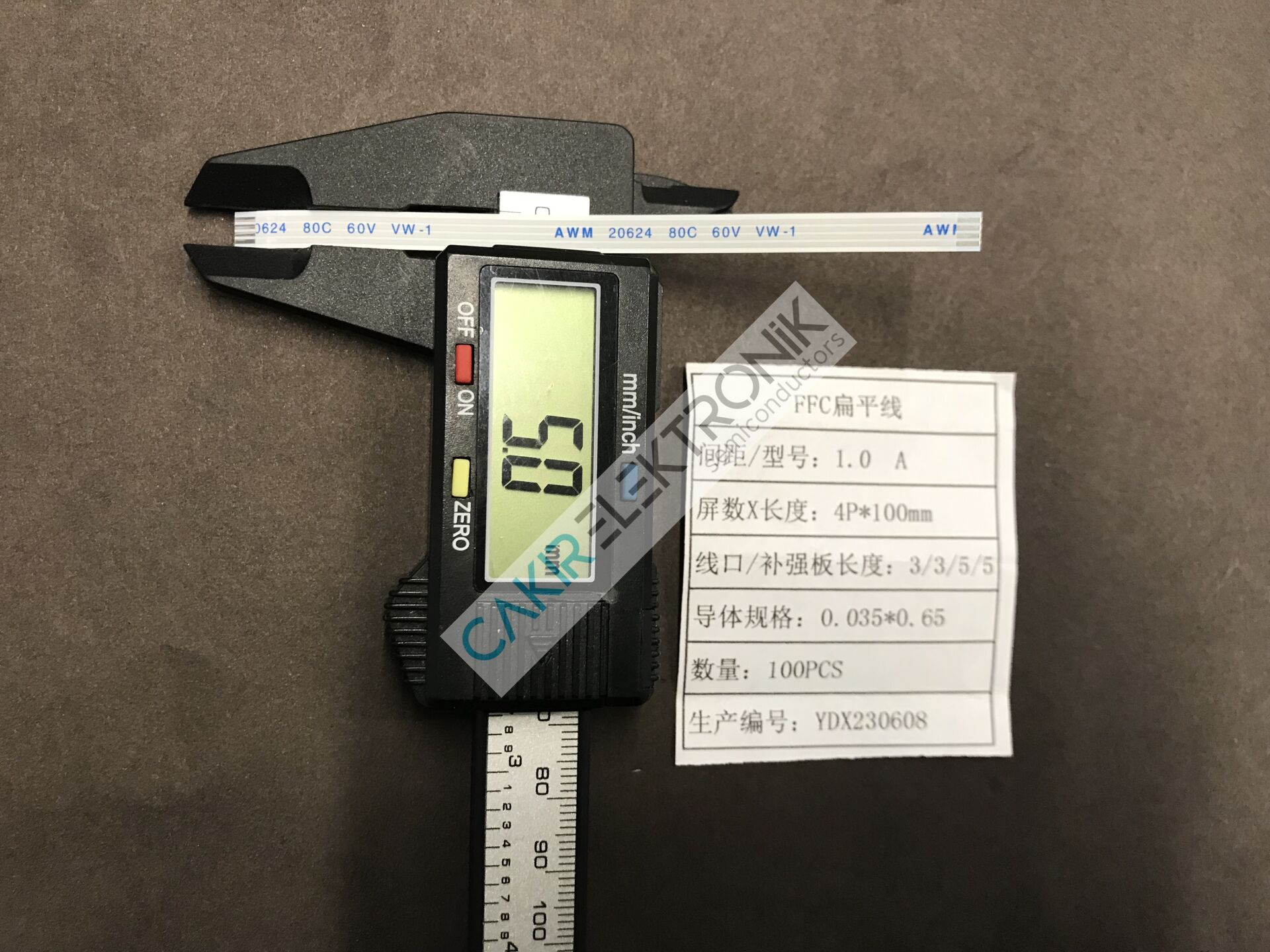 1MM , 4P 100MM (4PIN 10CM)FFC/FPC flexible flat cable , film kablo