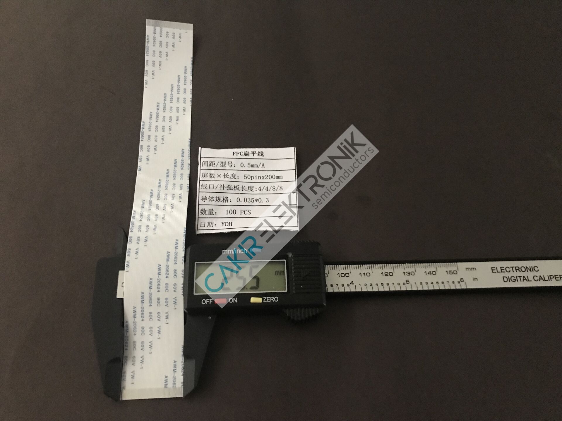 0.5MM , 50P 200MM (50PIN 20CM)FFC/FPC flexible flat cable , film kablo