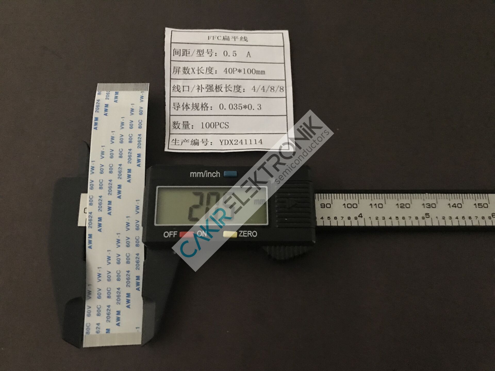 0.5MM , 40P 100MM (40PIN 10CM)FFC/FPC flexible flat cable , film kablo