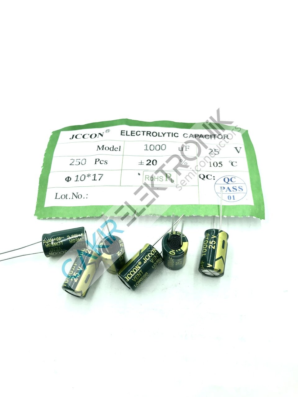 1000MF 25V 10X17MM  1000UF 25V  KONDANSATÖR 10 ADETTİR