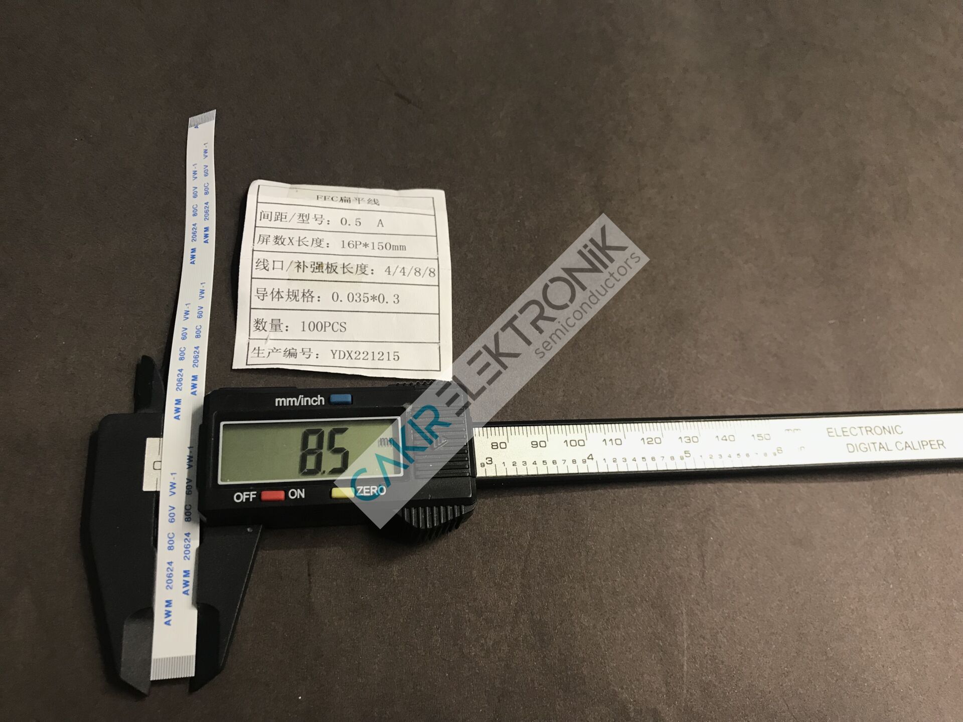 0.5MM , 16P 150MM (16PIN 15CM)FFC/FPC flexible flat cable , film kablo