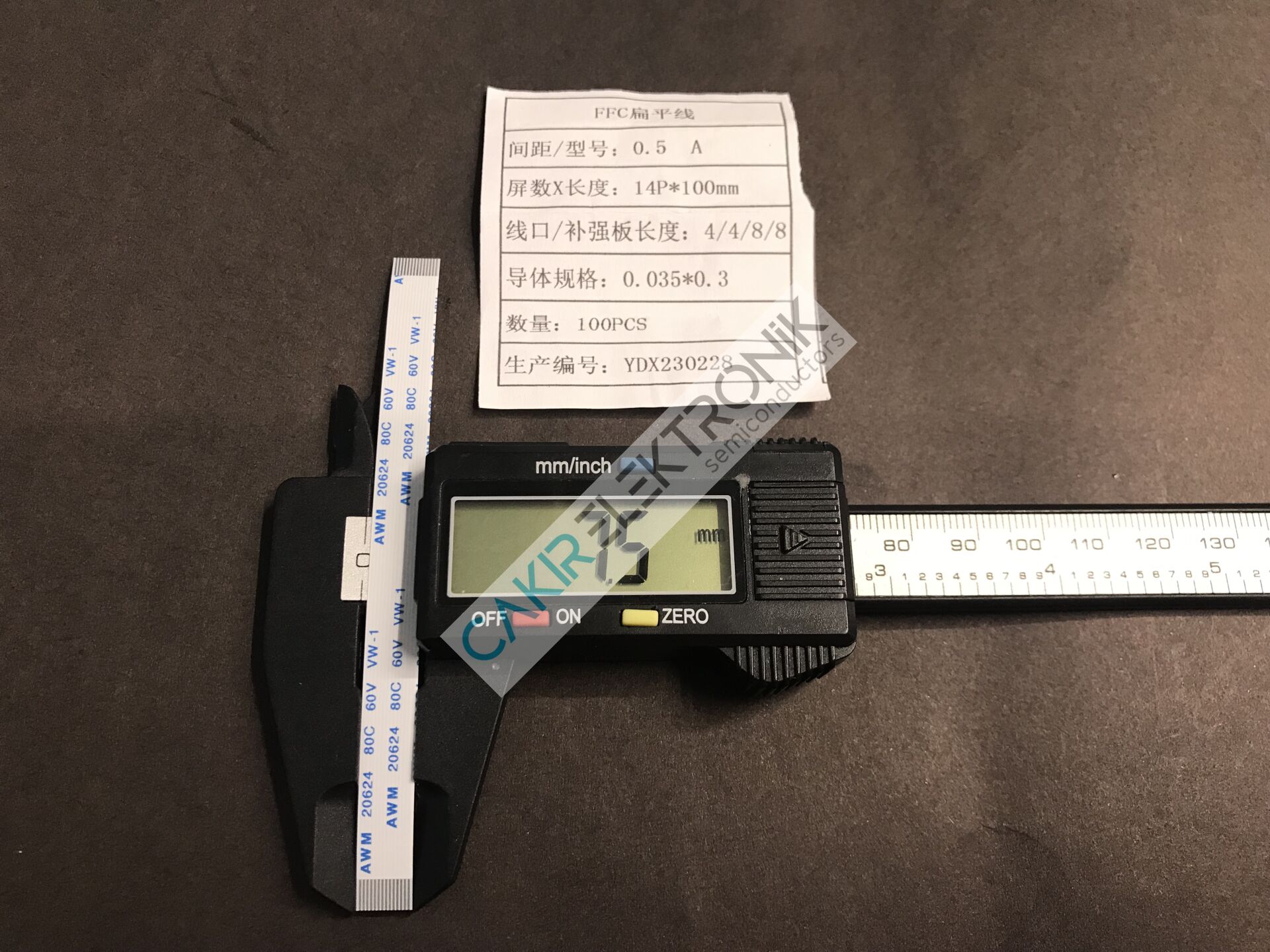 0.5MM , 14P 100MM (14PIN 10CM)FFC/FPC flexible flat cable , film kablo